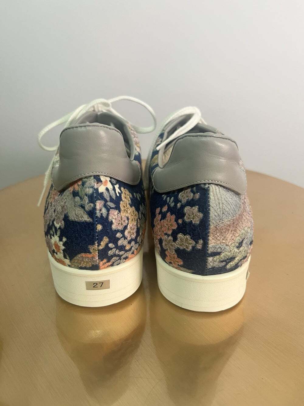 New Tokyo Kimono Shoes Leather Sneakers Japan Sz 27 (Mens 10) Silk Floral - Picture 4 of 9